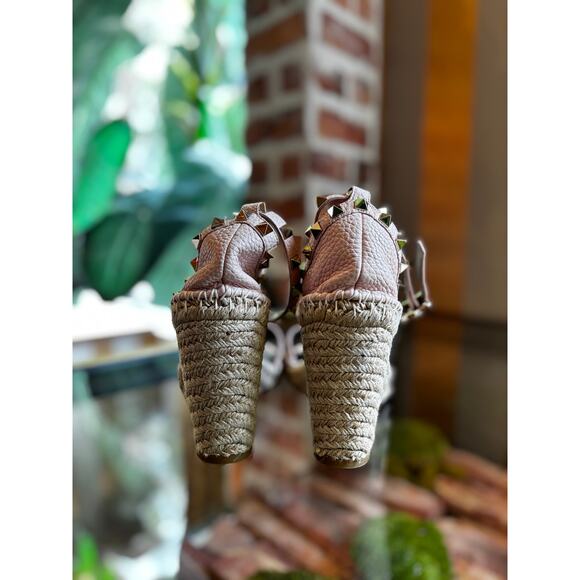 VALENTINO Pink Rockstud Espadrille Wedges - Picture 4 of 5